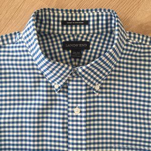 Men's casual button down shirt   17.5 - 33 Traditional fit - Blue/white gingham
